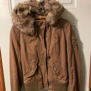 A&F Fur-Trimmed Bomber Jacket